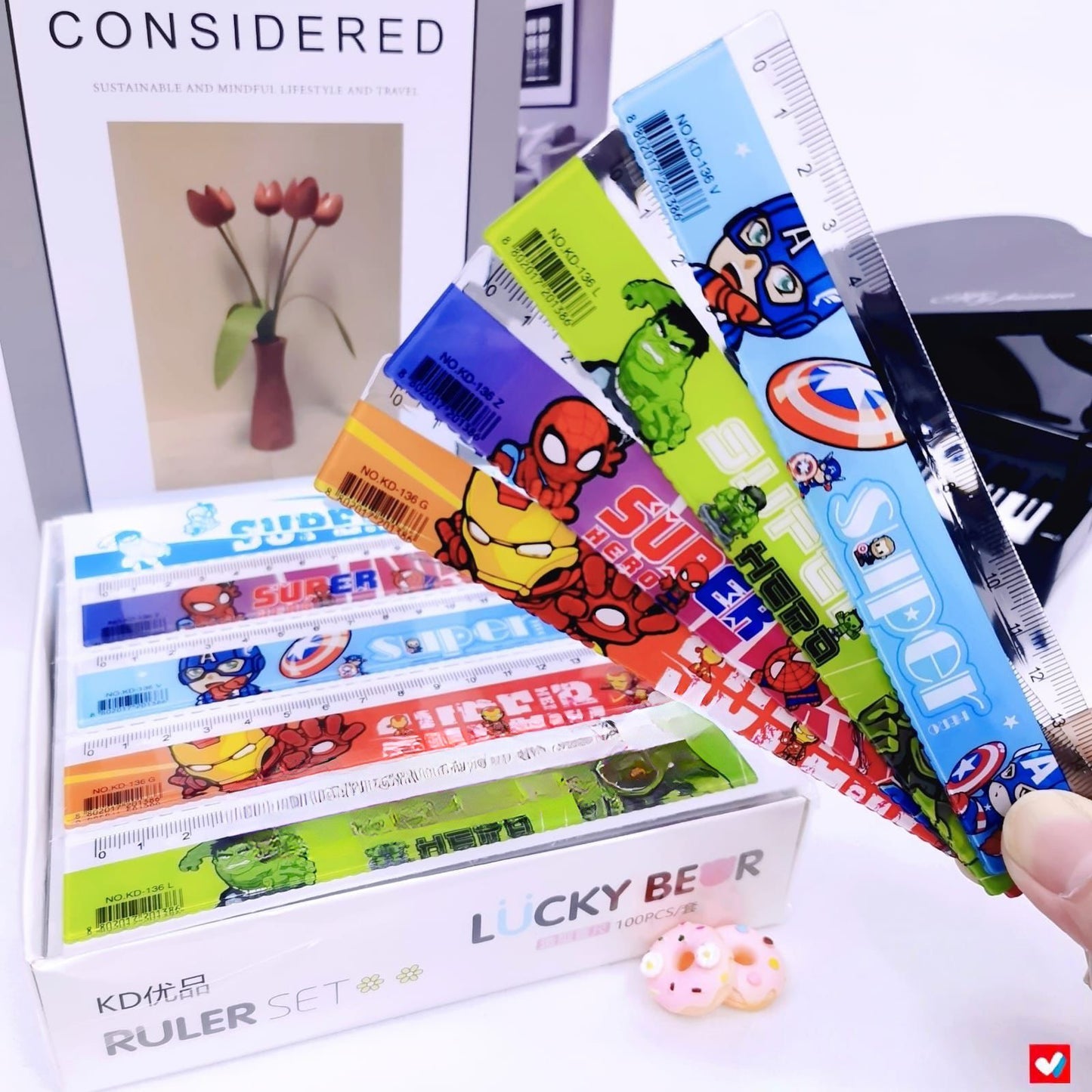 CAJA REGLA AVANGERS 100 pz