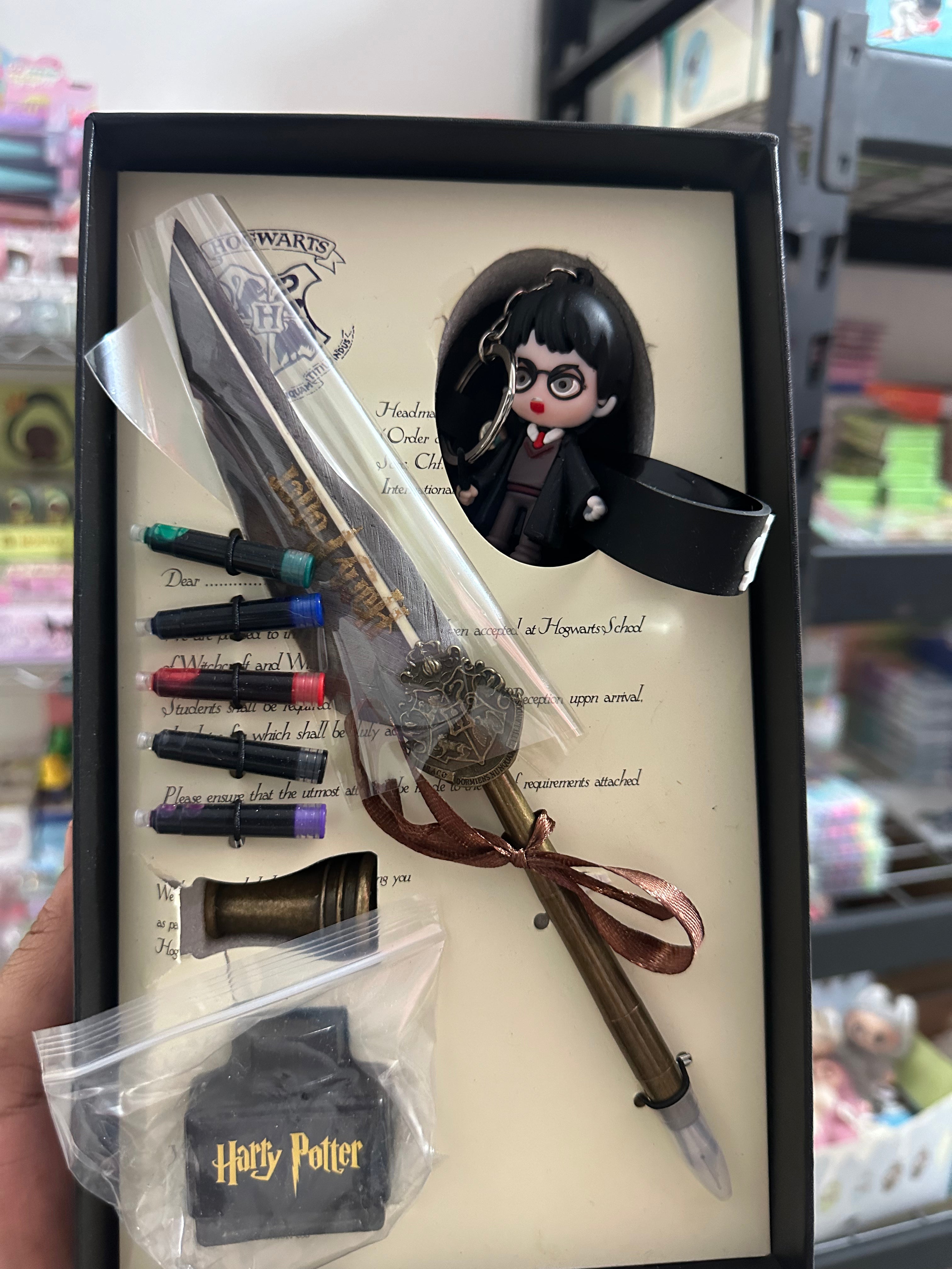 SET PLUMA FUENTE HARRY POTTER