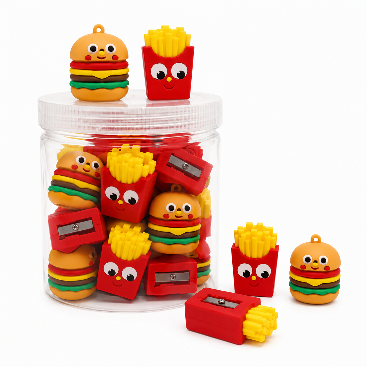 BOTE SACAPUNTAS HAMBURGUESA/PAPAS 36 pz