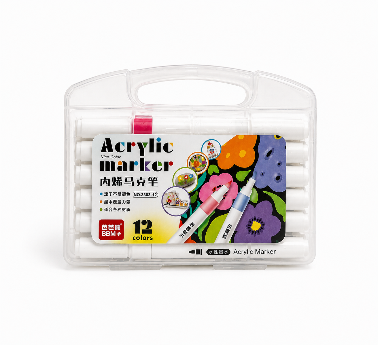 MARCADOR ACRÍLICO 12 pz CAJA CON 40pz