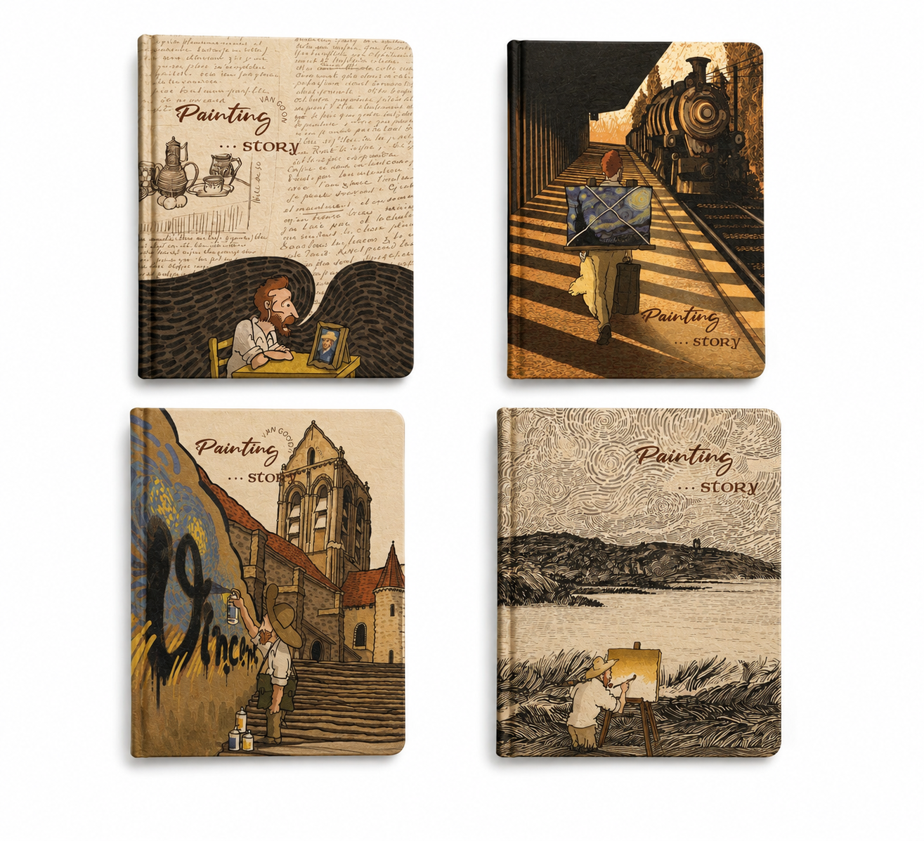 Libreta Van Gogh Hojas Kraft 12 piezas