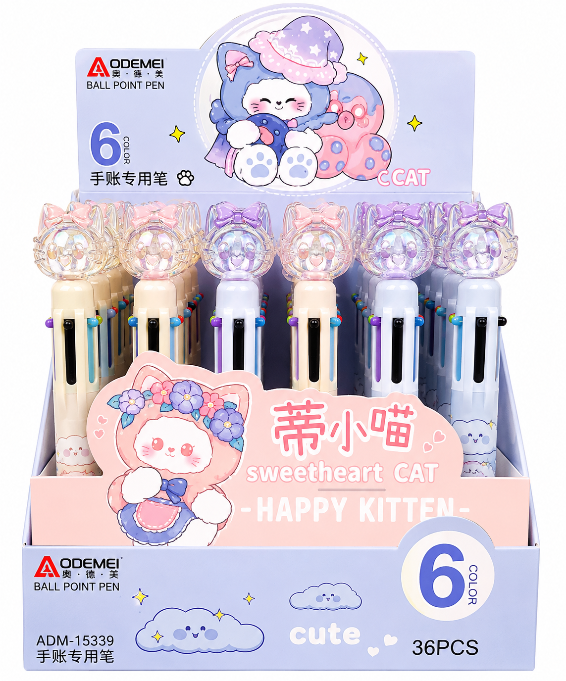 PLUMA KITTY  6 TINTAS