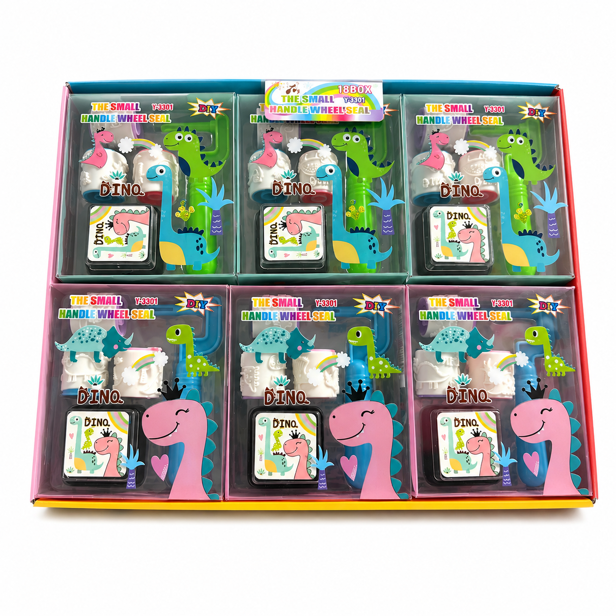CAJA SELLO DINOSAURIO 18pz