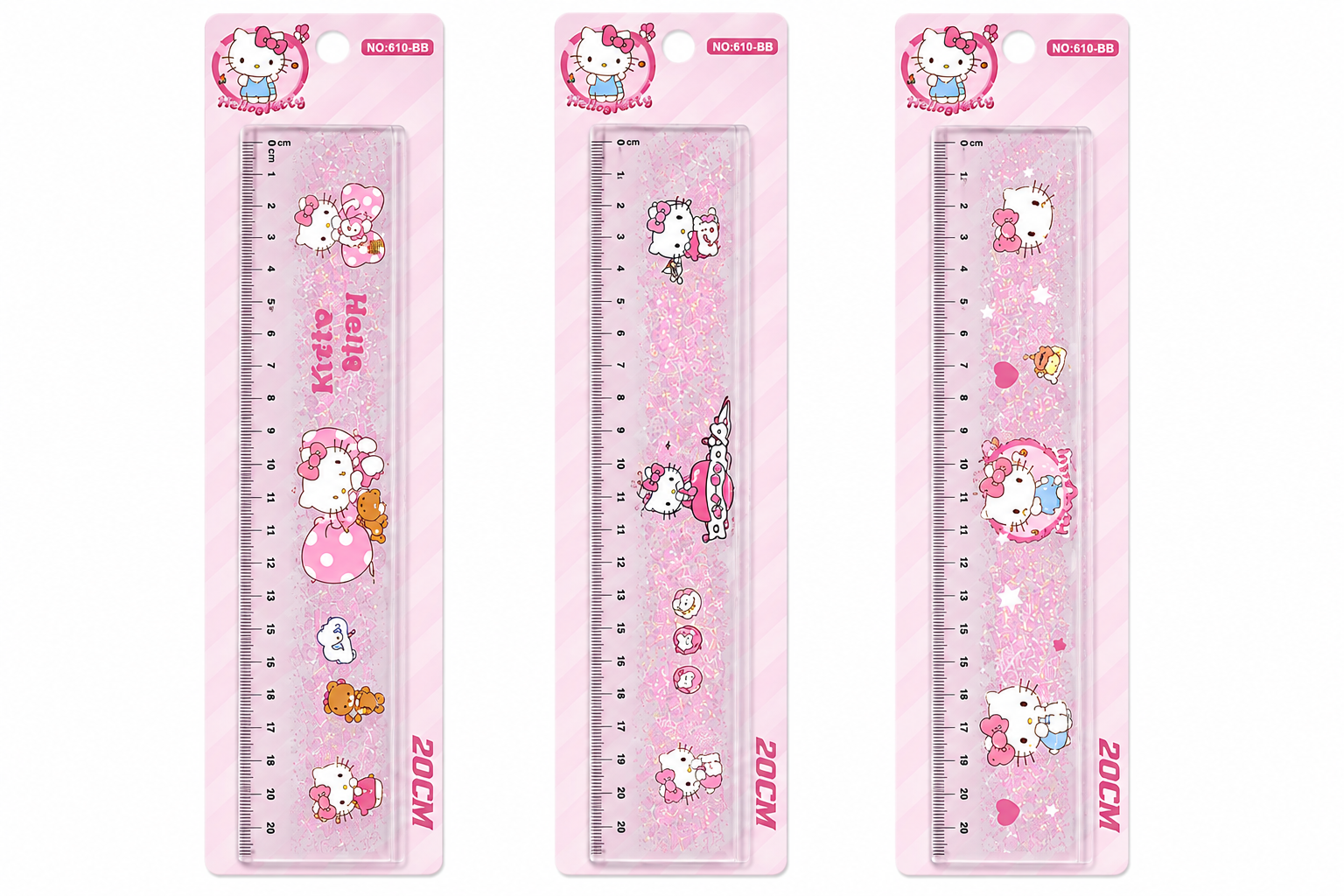 CAJA REGLA GLITTER KITTY 24pz