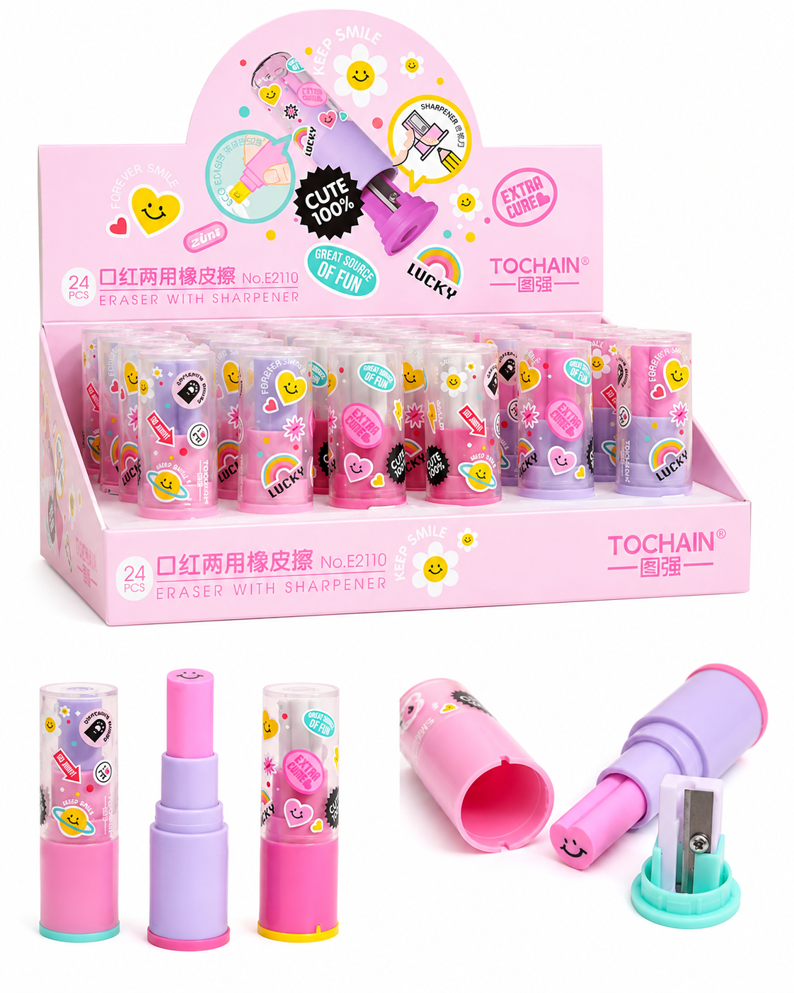 SACAPUNTAS CON GOMA LABIAL