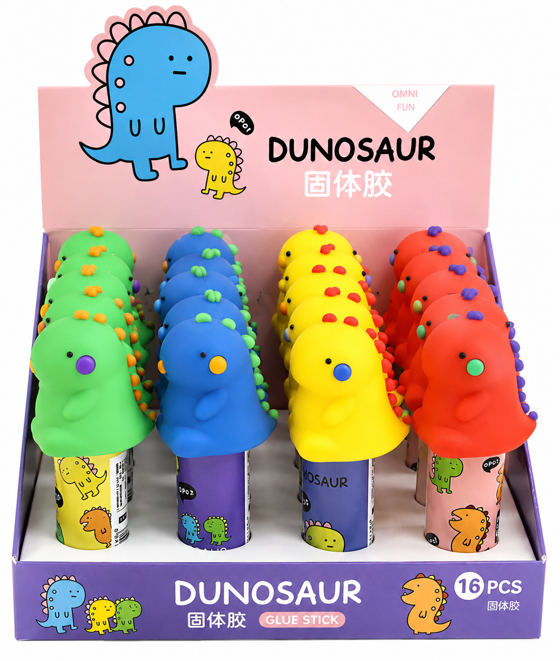 Caja de pegamento dinosaurios 16 piezas