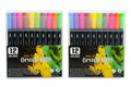 Plumones brush doble punta 12 colores
