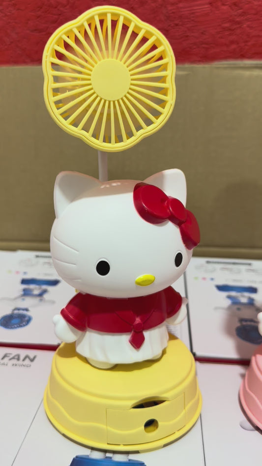 VENTILADOR HELLO KITTY CON SACAPUNTAS 12pz